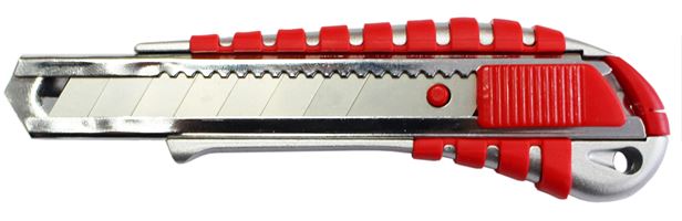Univerzalni nož 18mm, crveni, metalna vođica, 12kom/pak, Z718980LO