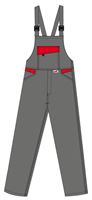 Pantalone s tregerima LO-ACTIVE antracit/crvene 245 g/m² vel. 52 5kom/pak, ZLO-ACTAR-LH52