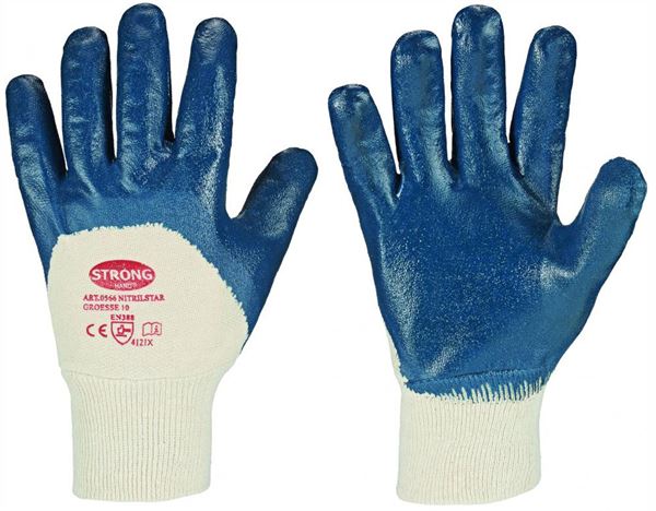 Radne rukavice NITRILSTAR STRONGHAND®, s obodom, EN 388, vel. 10, Z052710