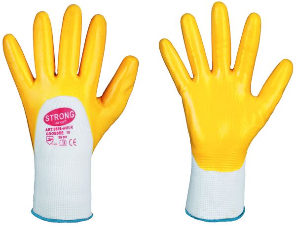 Radne rukavice AMUR STRONGHAND®, žute, EN388, vel.10, 144pari/kart, Z055610