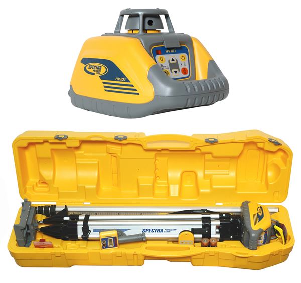 Rotacioni laser-set SPECTRA HV 101 sa stativom, mernom letvom i prijemnikom u koferu, Z140201