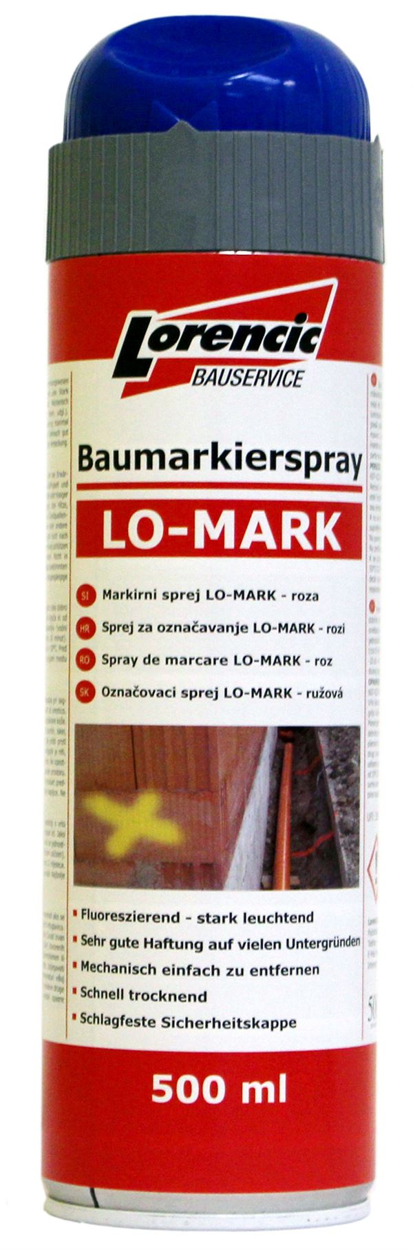 =§= Sprej za obeležavanje LO-MARK plavi 500ml 12kom/kart 75kart/pal, Z241619LO