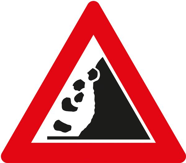 Verkehrszeichen §50/10B, 1000/1,5mm, Steinschlag, Z50/10B-1000