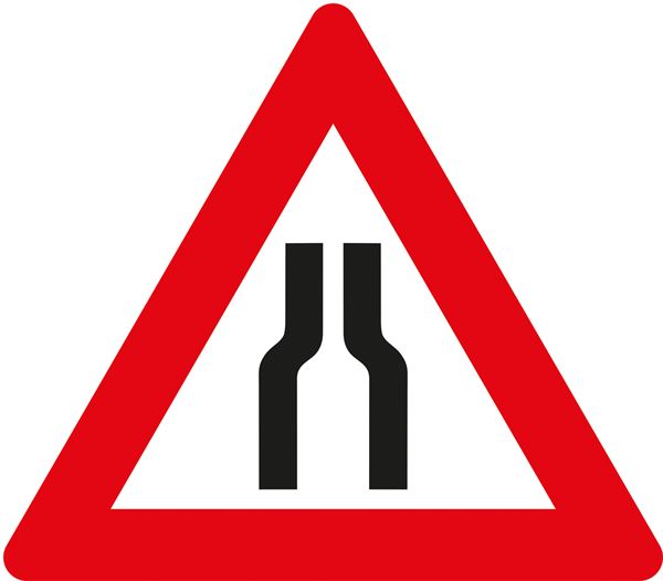 Prometni znak §50/8A, 700/1,5mm, Suženje puta obostrano, Z50/8A-700