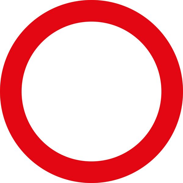 Prometni znak §52/1, 670/1,5mm, Zabrana prometa u oba smjera, Z52/1-670
