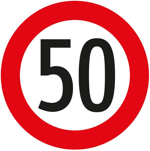 Prometni znak §52/10A, 670/1,5mm, Ograničenje brzine 50km/h, Z52/10A50-670