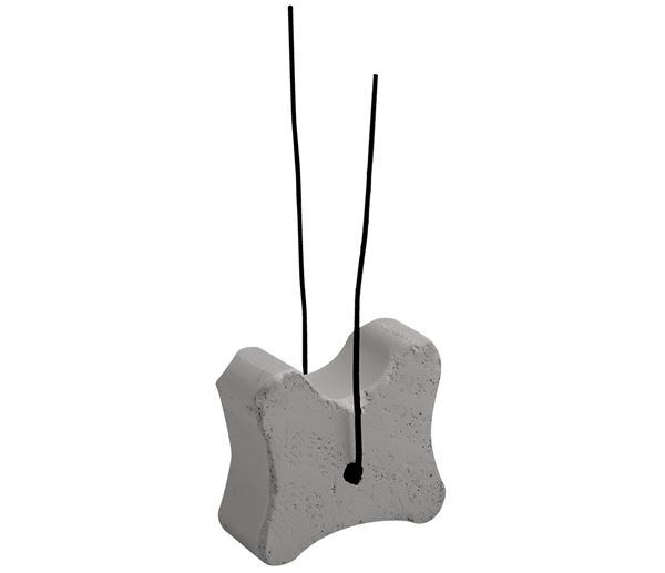 Faserbeton-Knochen m. Draht 45/55/60mm Schnittbreite 28mm 125Stk/Sack 40Sack/Pal, ZFBEKD45