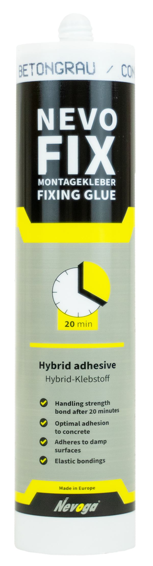 Montagekleber NEVOFIX betongrau 310ml inkl. Düse, ohne Kappe, 20Stk/Kart, 54Kart/Pal, ZNSMK